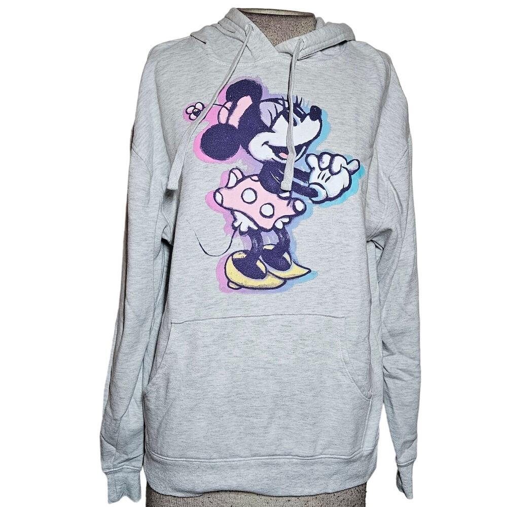 Disney Grey Minnie Mouse Hooded Sweatshirt Size XS